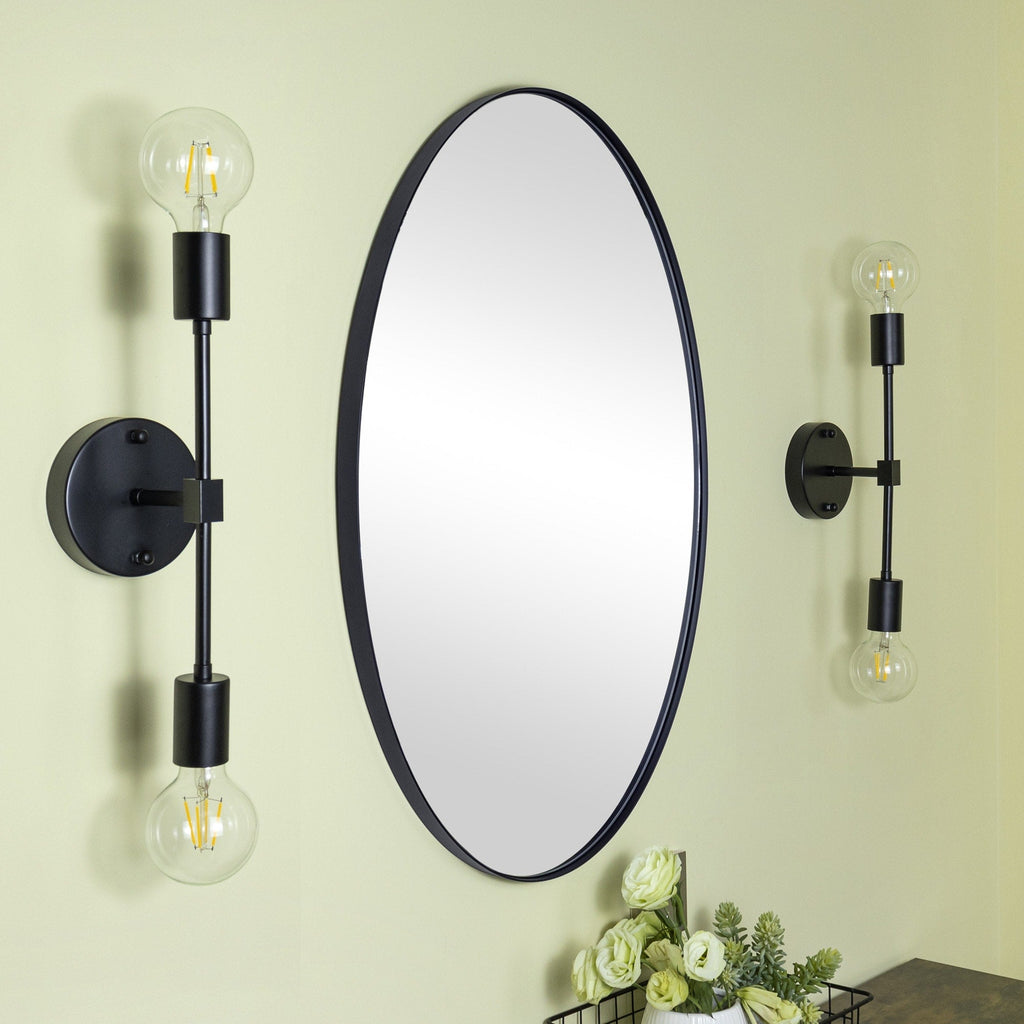Miroir mural ovale en métal TEHOME Javell