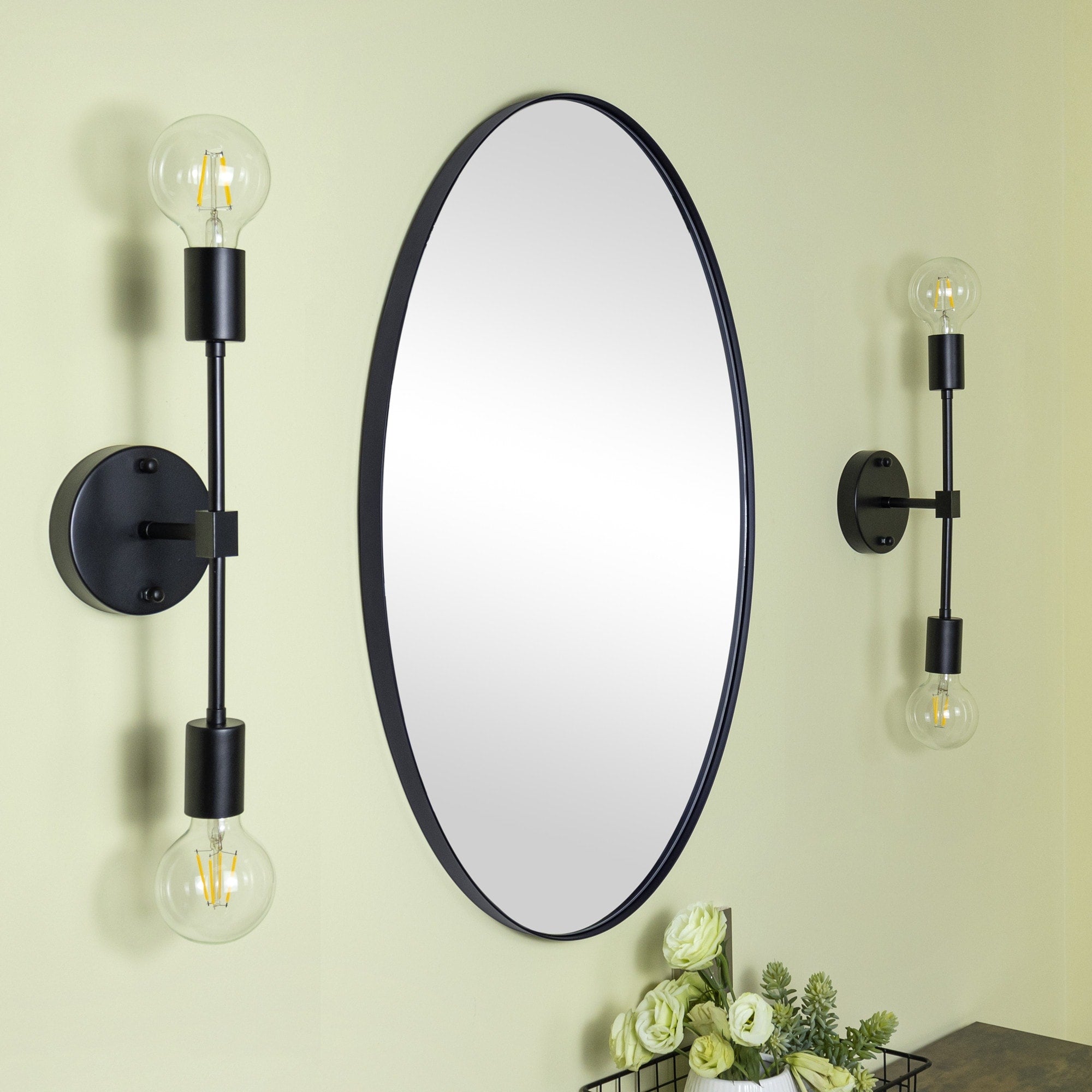 Miroir mural ovale en métal TEHOME Javell