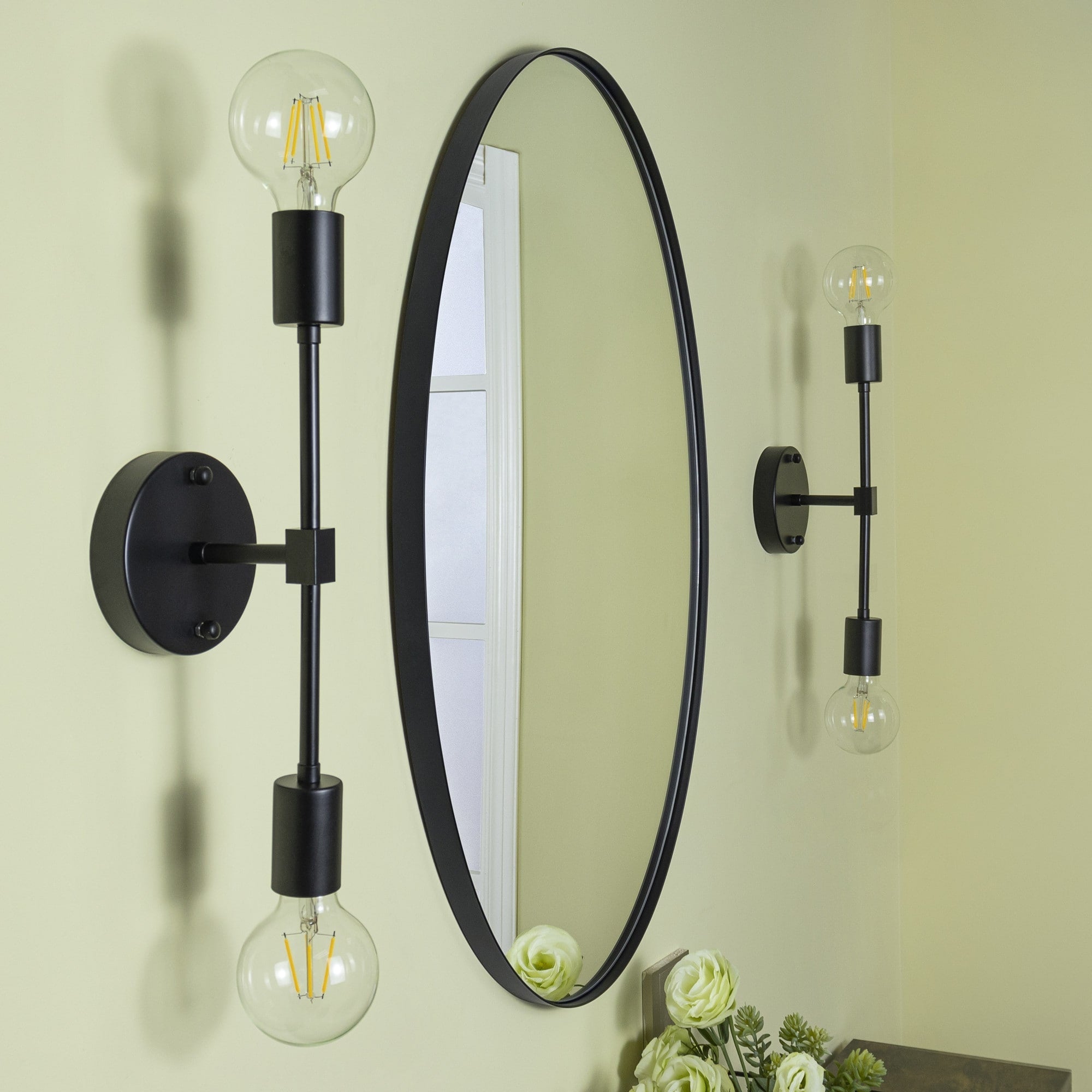 Miroir mural ovale en métal TEHOME Javell