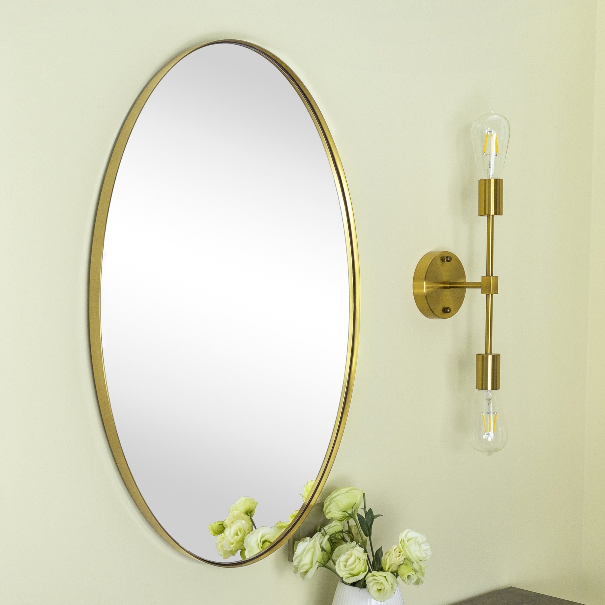Miroir mural ovale en métal TEHOME Javell