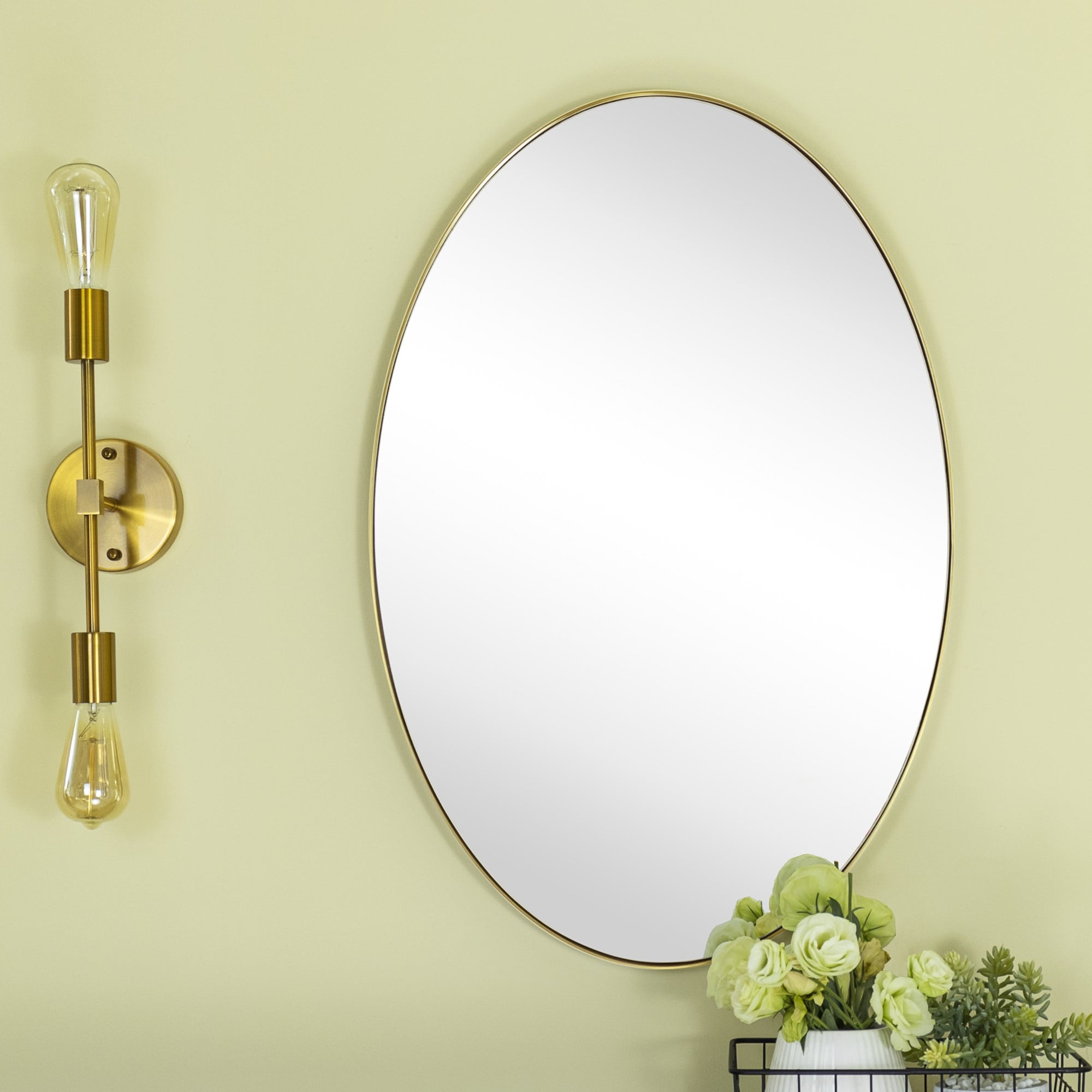 Miroir mural ovale en métal TEHOME Javell