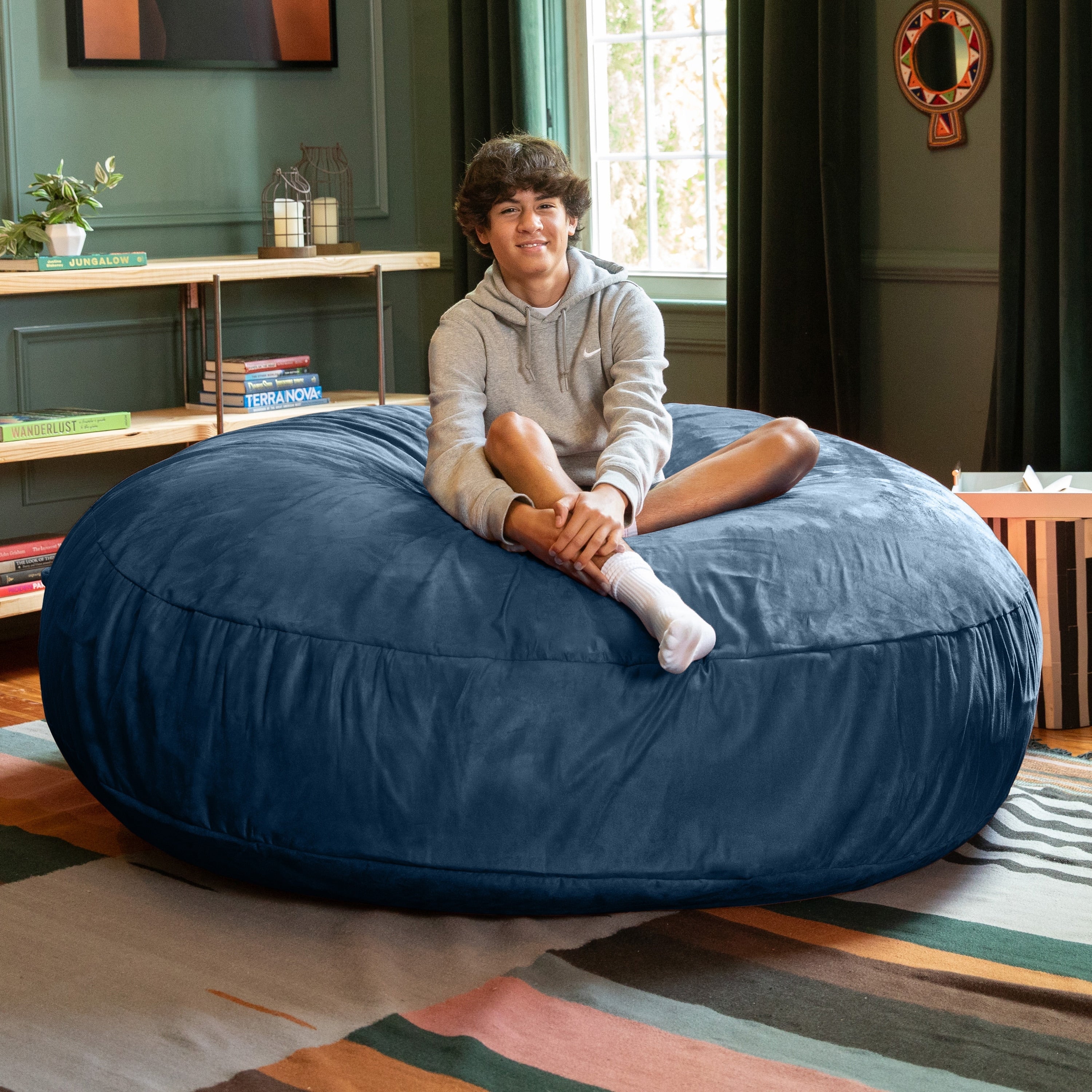 Jaxx Cocoon 6 pieds - Fauteuil poire géant 2 en 1 pour adultes et lit poire convertible