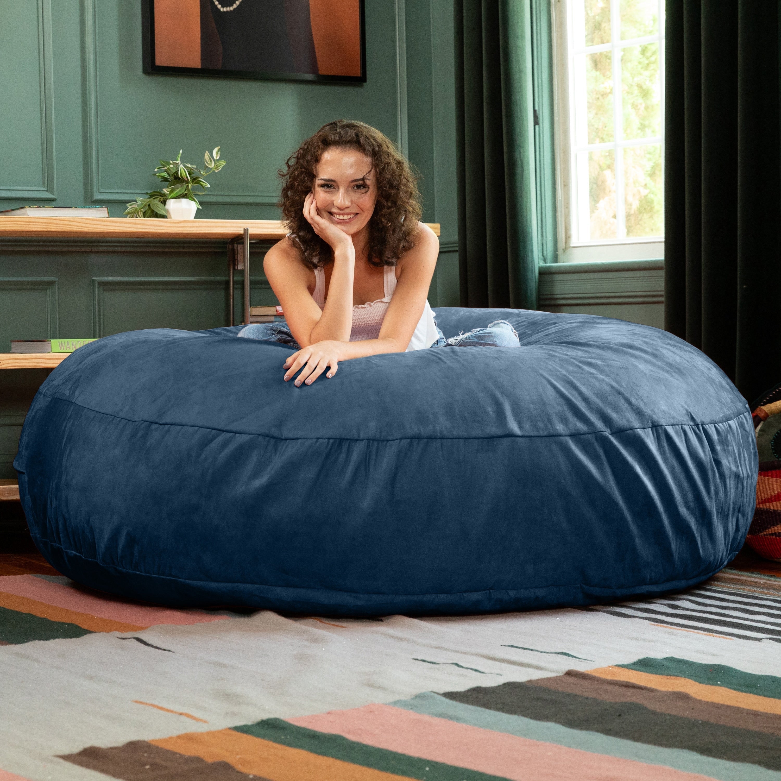 Jaxx Cocoon 6 pieds - Fauteuil poire géant 2 en 1 pour adultes et lit poire convertible