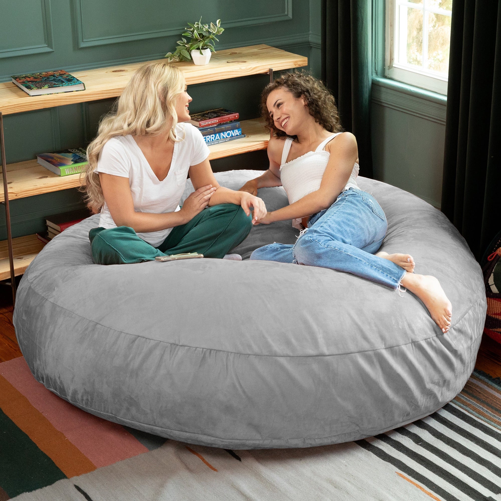Jaxx 6 Foot Cocoon - 2-in-1 Giant Bean Bag Chair for Adults & Convertible Bean Bag Bed