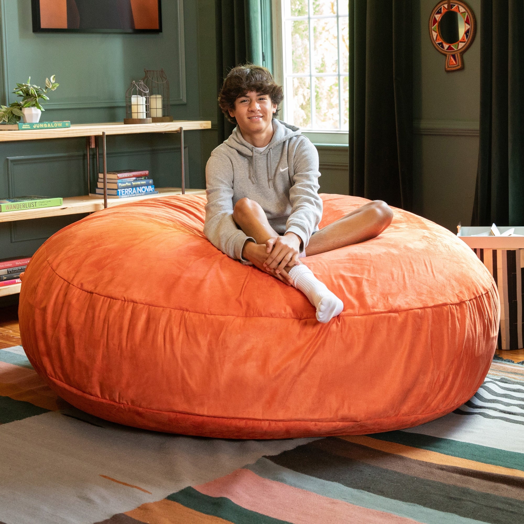 Jaxx 6 Foot Cocoon - 2-in-1 Giant Bean Bag Chair for Adults & Convertible Bean Bag Bed