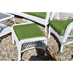 Ensemble de 6 chaises Jeco en osier blanc avec coussins beiges