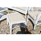 Ensemble de 6 chaises Jeco en osier blanc avec coussins beiges