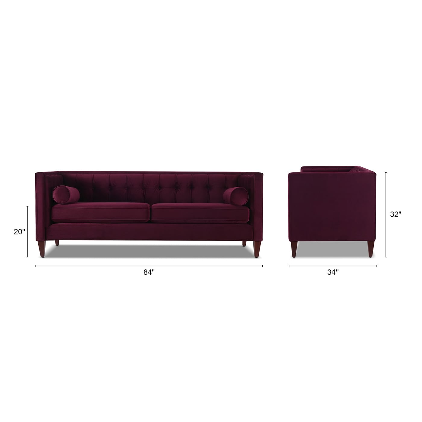 Canapé tuxedo capitonné moderne Jack 84