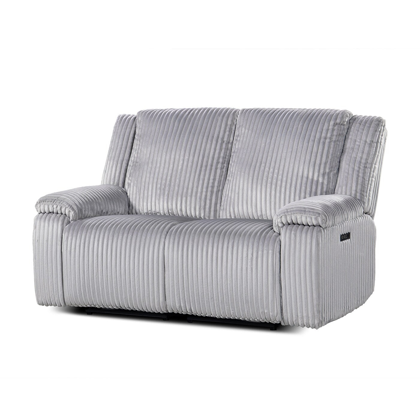 Canapé inclinable électrique Philip 62 de Jennifer Taylor Home, velours côtelé gris lune