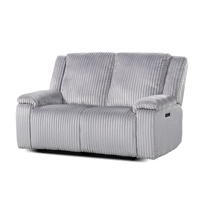Canapé inclinable électrique Philip 62 de Jennifer Taylor Home, velours côtelé gris lune
