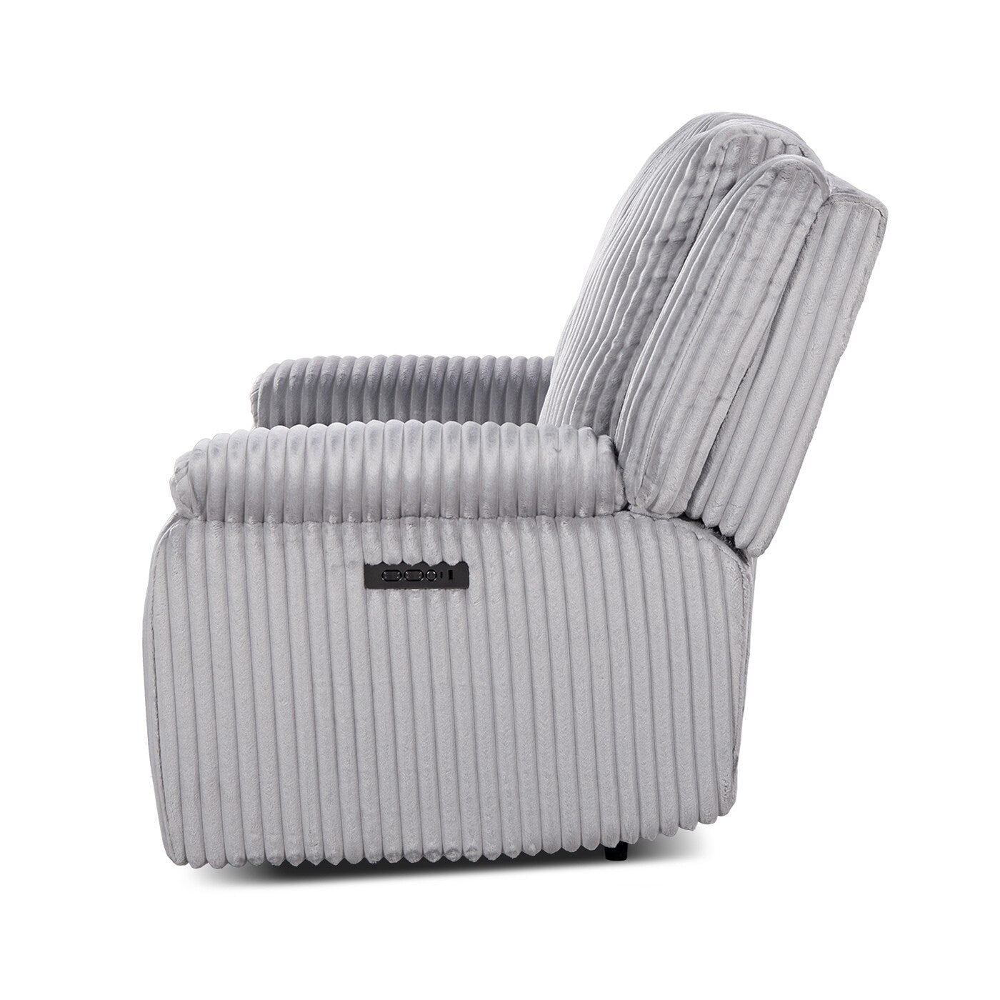 Canapé inclinable électrique Philip 62 de Jennifer Taylor Home, velours côtelé gris lune