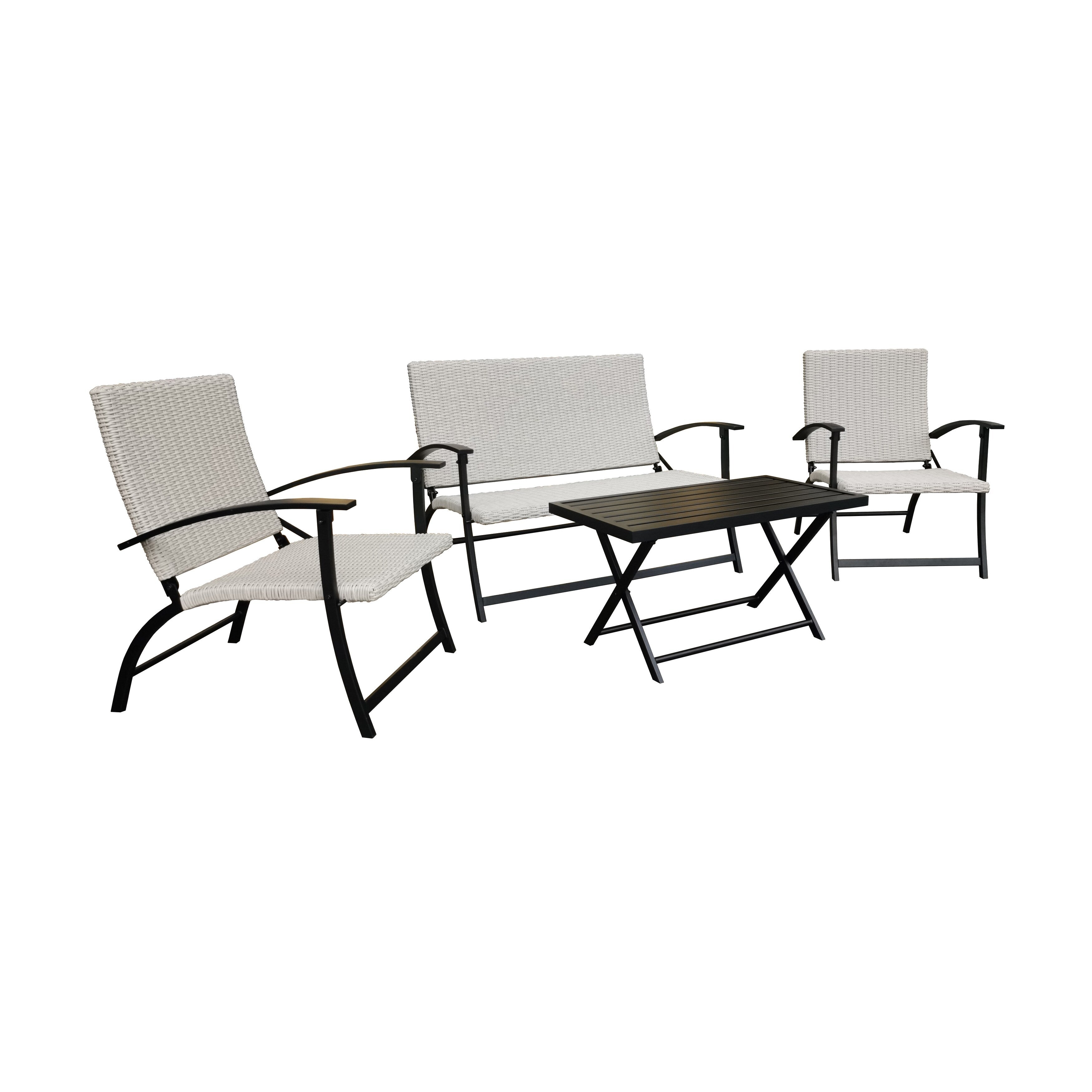 Ensemble de 4 chaises pliantes à assise profonde Jericho