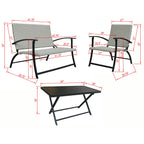 Ensemble de 4 chaises pliantes à assise profonde Jericho