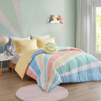 Parure de lit réversible en coton Jessie jaune arc-en-ciel par Urban Habitat Kids