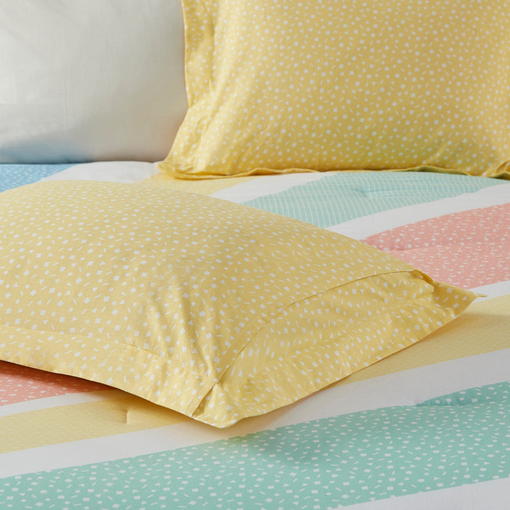 Parure de lit réversible en coton Jessie jaune arc-en-ciel par Urban Habitat Kids
