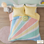 Parure de lit réversible en coton Jessie jaune arc-en-ciel par Urban Habitat Kids