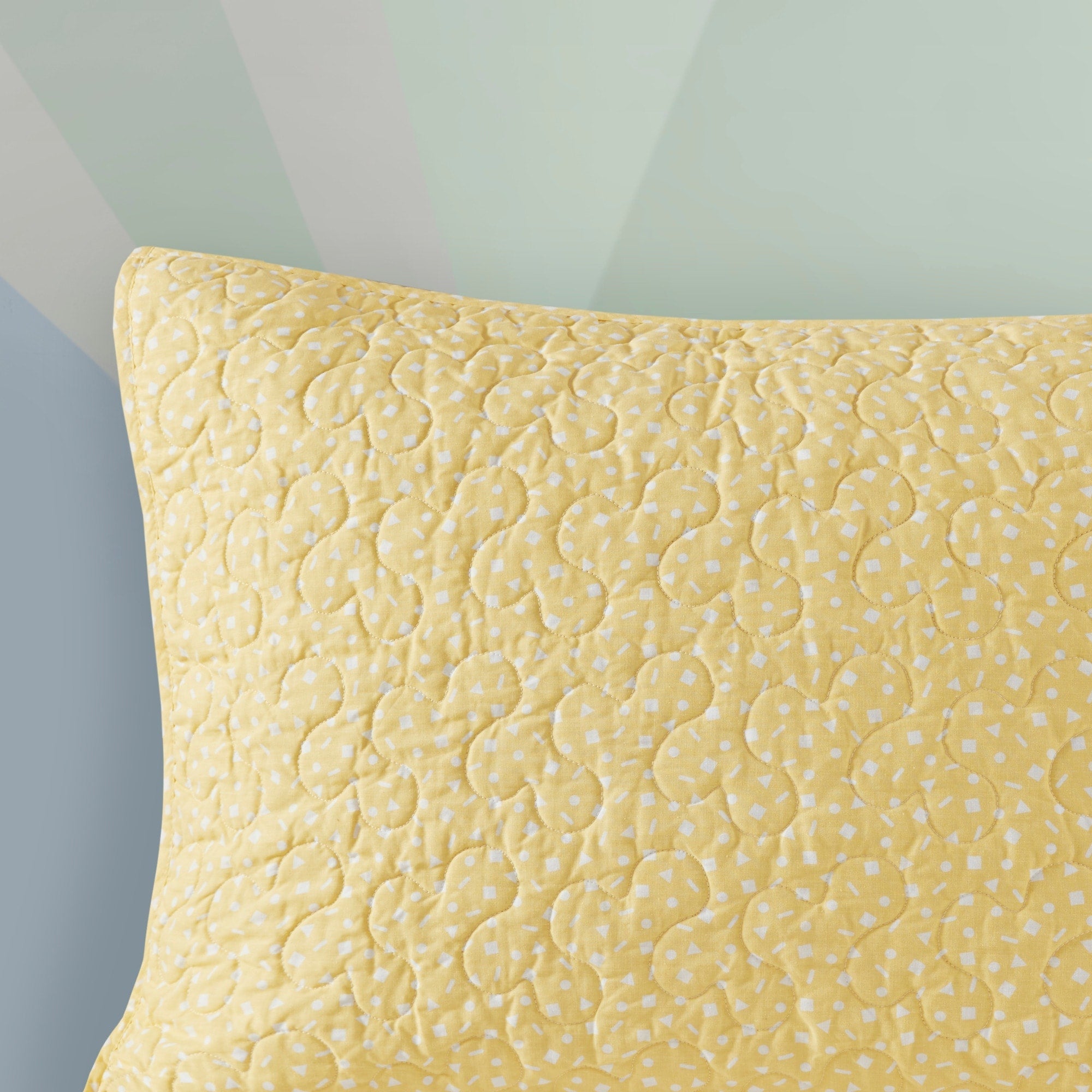 Parure de lit réversible en coton avec coussin décoratif Jessie Rainbow Sunburst pour enfants au design intelligent