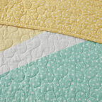 Parure de lit réversible en coton avec coussin décoratif Jessie Rainbow Sunburst pour enfants au design intelligent