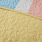 Parure de lit réversible en coton avec coussin décoratif Jessie Rainbow Sunburst pour enfants au design intelligent