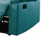 Fauteuil inclinable manuel Jessy, capitonné, en velours bleu et bois massif