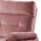 Fauteuil inclinable manuel Jessy, capitonné et rembourré en velours rose