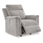 Fauteuil à bascule inclinable électrique Jinu, tissu micro-chenille polyester gris cendré