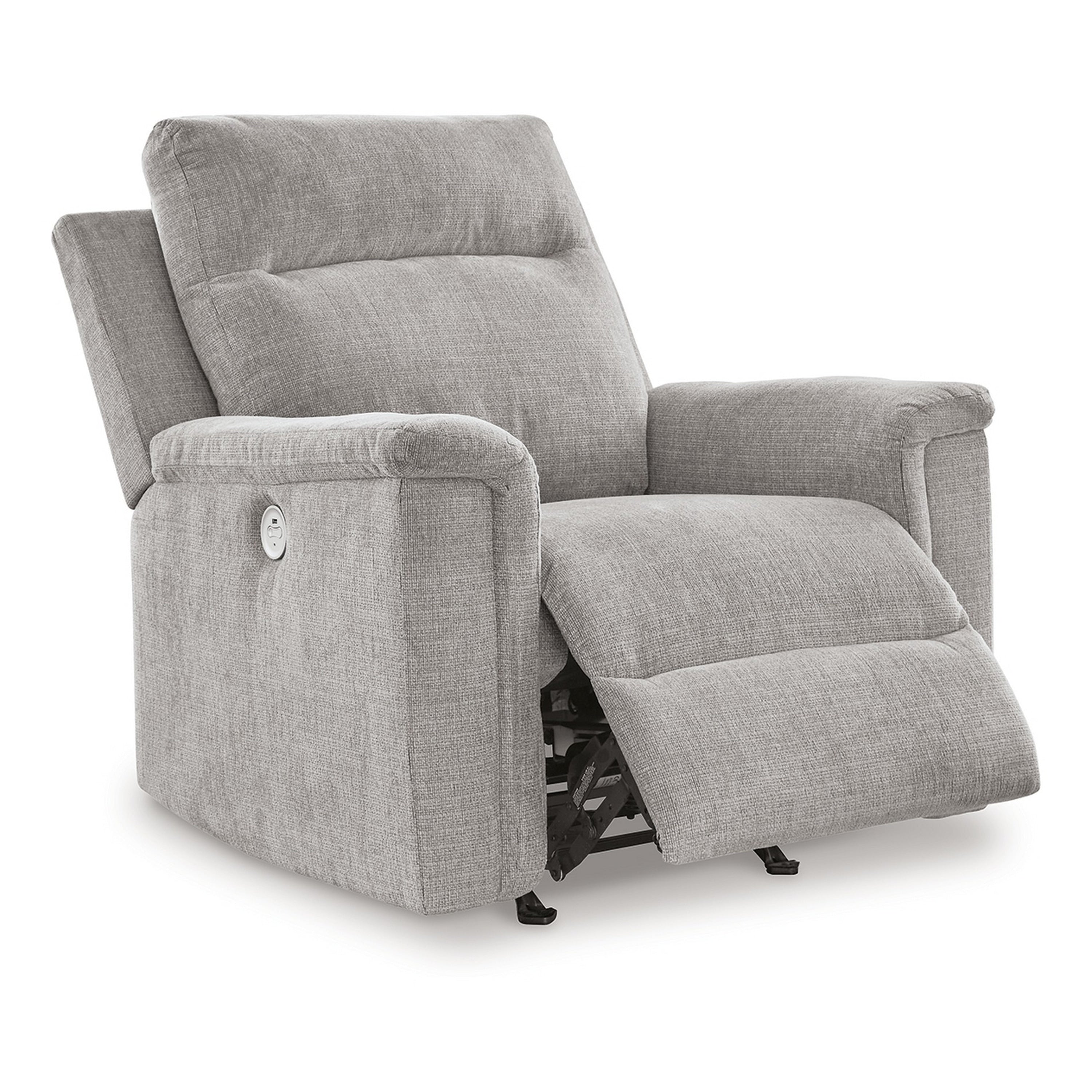 Fauteuil à bascule inclinable électrique Jinu, tissu micro-chenille polyester gris cendré
