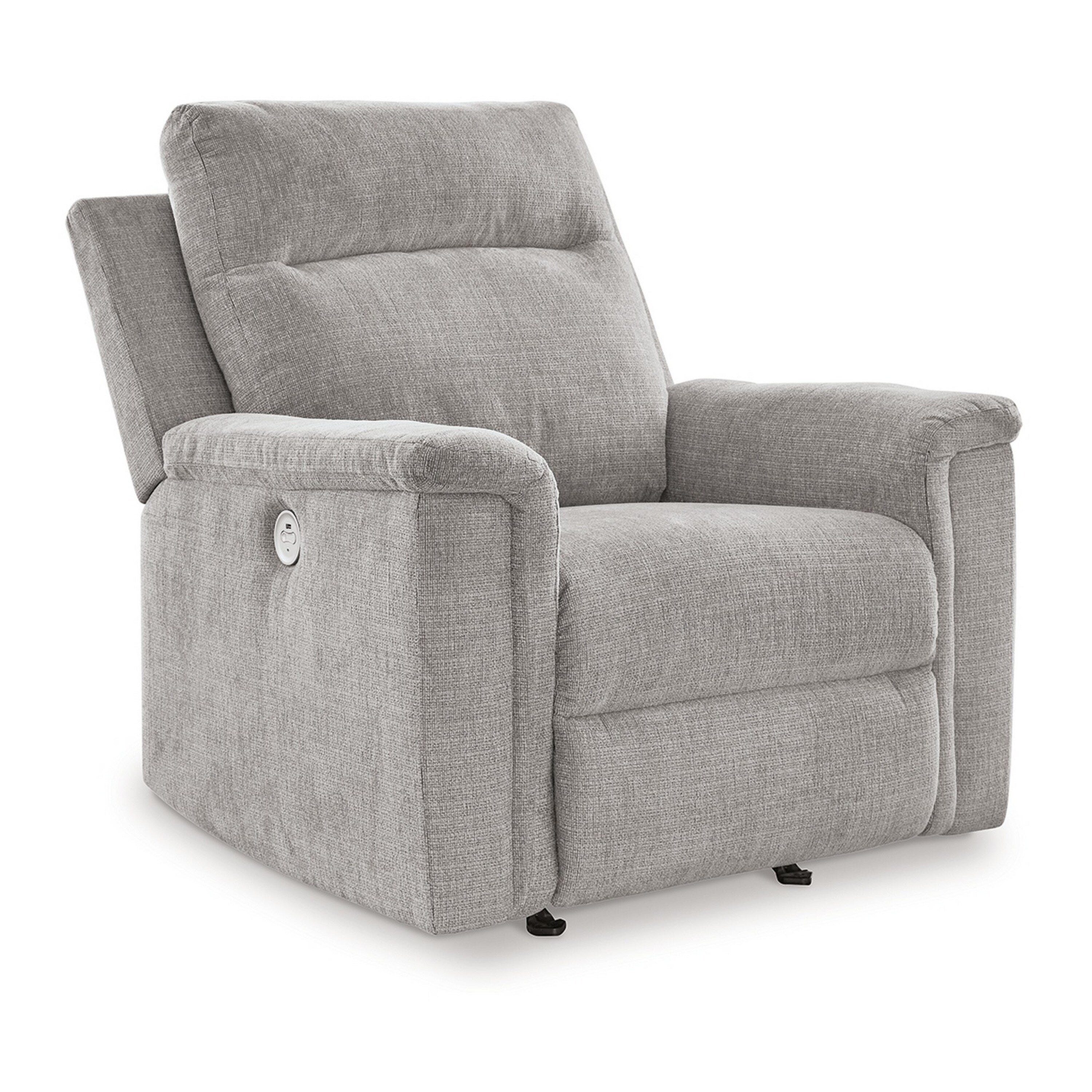 Fauteuil à bascule inclinable électrique Jinu, tissu micro-chenille polyester gris cendré