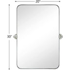 Miroir mural rectangulaire pivotant et inclinable en métal TEHOME Jonathan