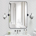 Miroir mural rectangulaire pivotant et inclinable en métal TEHOME Jonathan