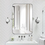 Miroir mural rectangulaire pivotant et inclinable en métal TEHOME Jonathan