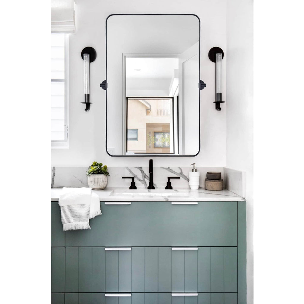 Miroir mural rectangulaire pivotant et inclinable en métal TEHOME Jonathan
