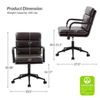 Chaise de travail moderne Joseph en similicuir avec verrouillage de l'inclinaison et inclinaison centrale par HULALA HOME