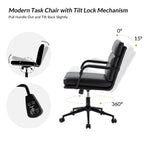 Chaise de travail moderne Joseph en similicuir avec verrouillage de l'inclinaison et inclinaison centrale par HULALA HOME