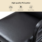 Chaise de travail moderne Joseph en similicuir avec verrouillage de l'inclinaison et inclinaison centrale par HULALA HOME