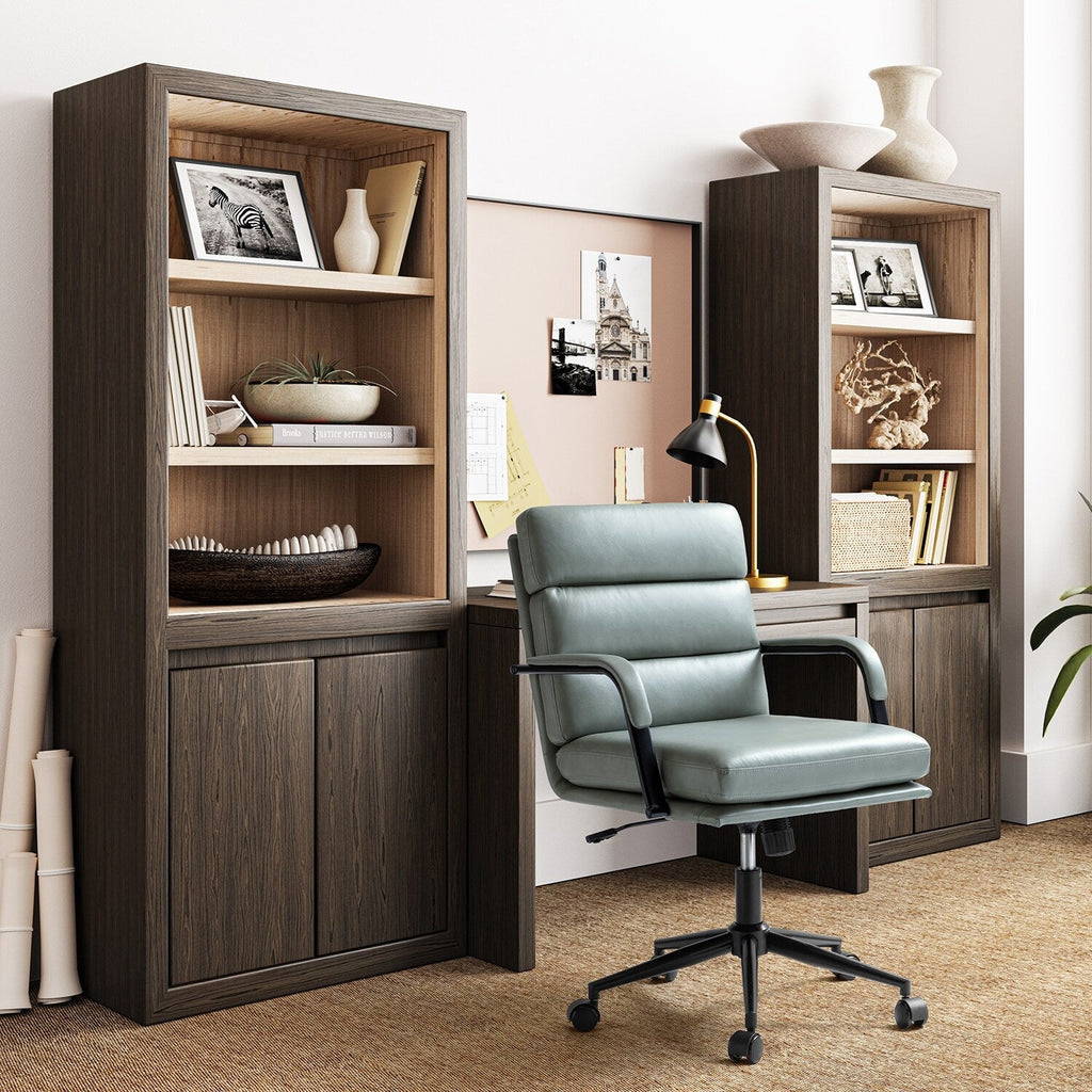 Chaise de travail moderne Joseph en similicuir avec verrouillage de l'inclinaison et inclinaison centrale par HULALA HOME