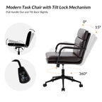 Chaise de travail moderne Joseph en similicuir avec verrouillage de l'inclinaison et inclinaison centrale par HULALA HOME