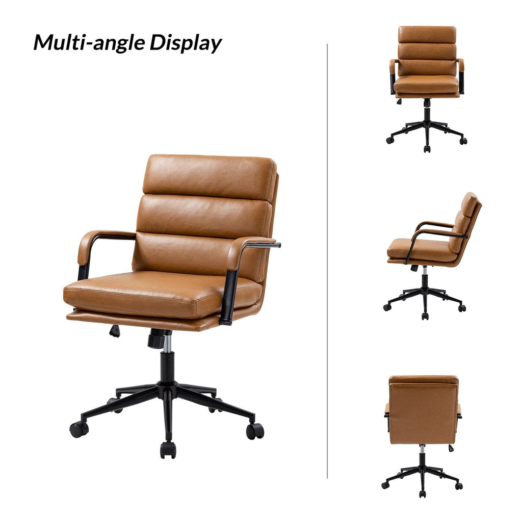 Chaise de travail moderne Joseph en similicuir avec verrouillage de l'inclinaison et inclinaison centrale par HULALA HOME