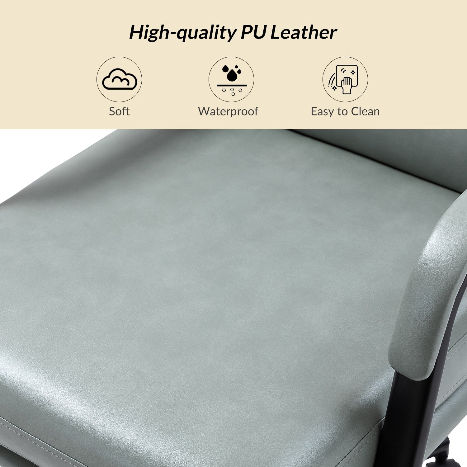Chaise de travail moderne Joseph en similicuir avec verrouillage de l'inclinaison et inclinaison centrale par HULALA HOME