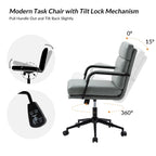 Chaise de travail moderne Joseph en similicuir avec verrouillage de l'inclinaison et inclinaison centrale par HULALA HOME