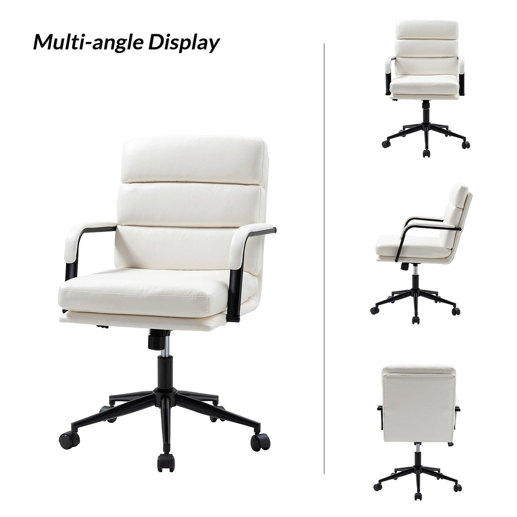 Chaise de travail moderne Joseph en similicuir avec verrouillage de l'inclinaison et inclinaison centrale par HULALA HOME
