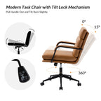 Chaise de travail moderne Joseph en similicuir avec verrouillage de l'inclinaison et inclinaison centrale par HULALA HOME
