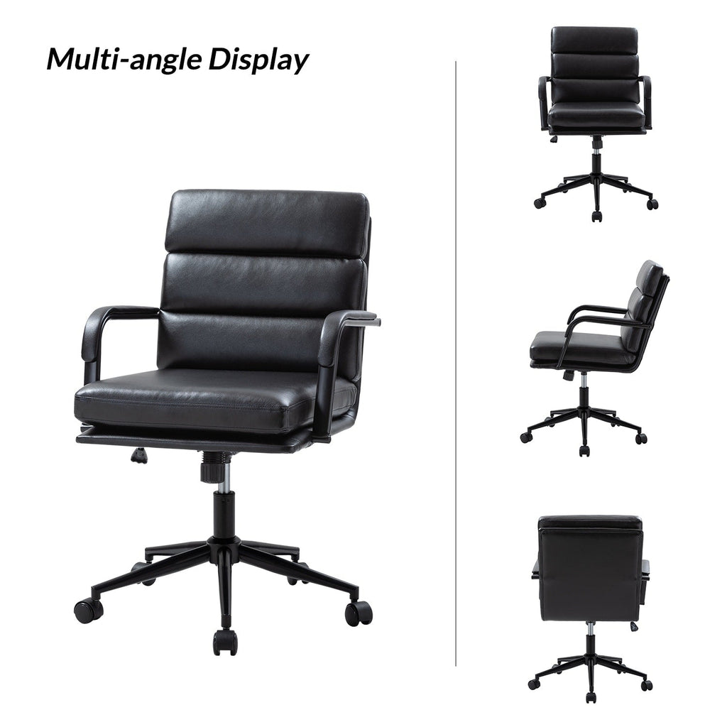 Chaise de travail moderne Joseph en similicuir avec verrouillage de l'inclinaison et inclinaison centrale par HULALA HOME