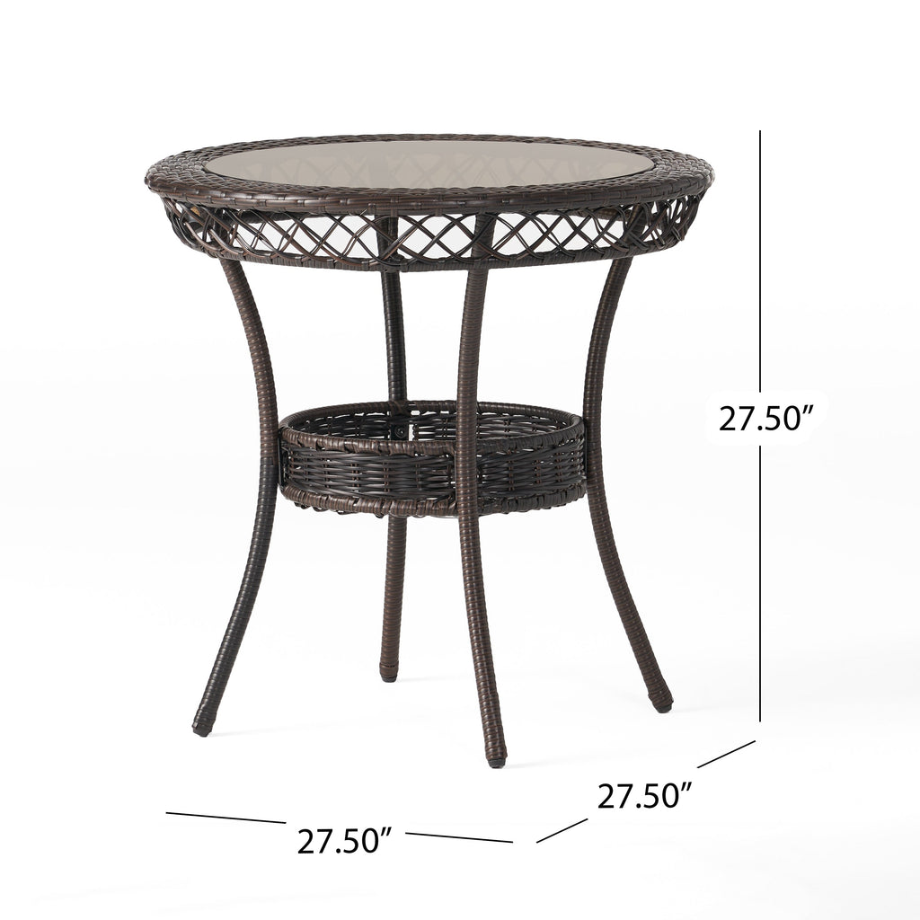 Ensemble de bistrot d'extérieur Josh en osier multicolore 3 pièces par Christopher Knight Home