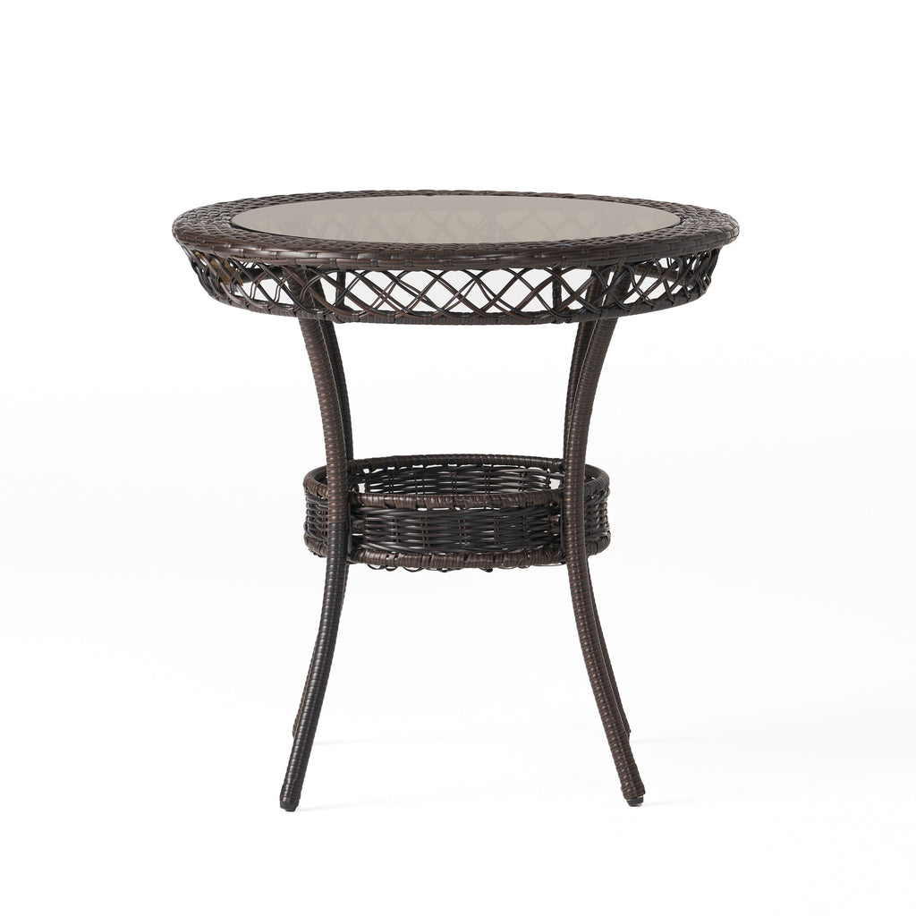 Ensemble de bistrot d'extérieur Josh en osier multicolore 3 pièces par Christopher Knight Home