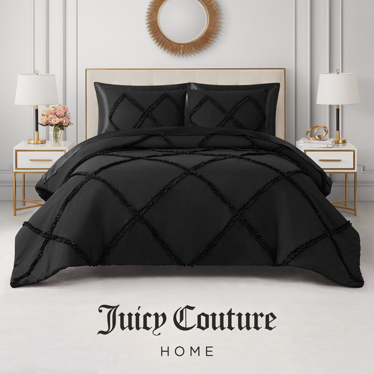 Parure de couette réversible à volants diamantés Juicy Couture