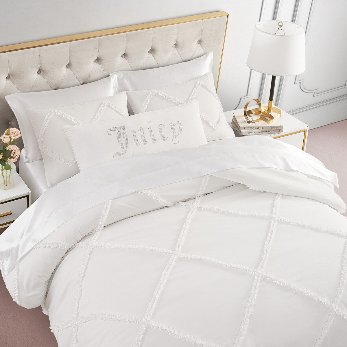 Parure de couette réversible à volants diamantés Juicy Couture