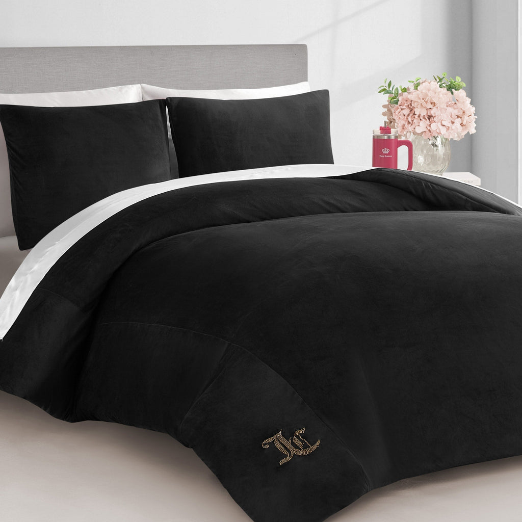 Ensembles de couette et taies d'oreiller en velours uni Juicy Couture