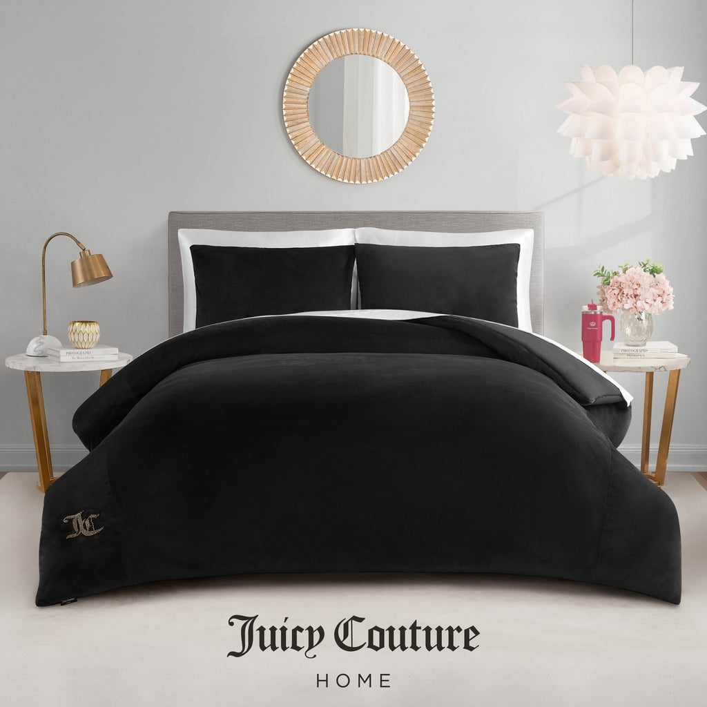 Ensembles de couette et taies d'oreiller en velours uni Juicy Couture