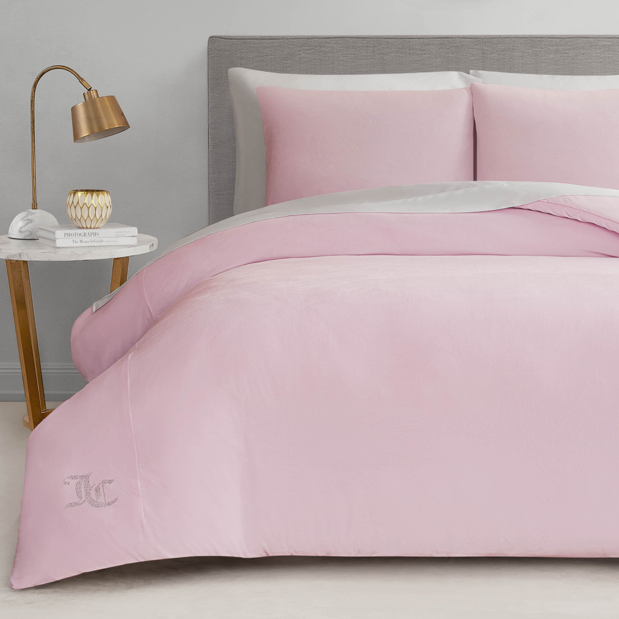 Ensembles de couette et taies d'oreiller en velours uni Juicy Couture